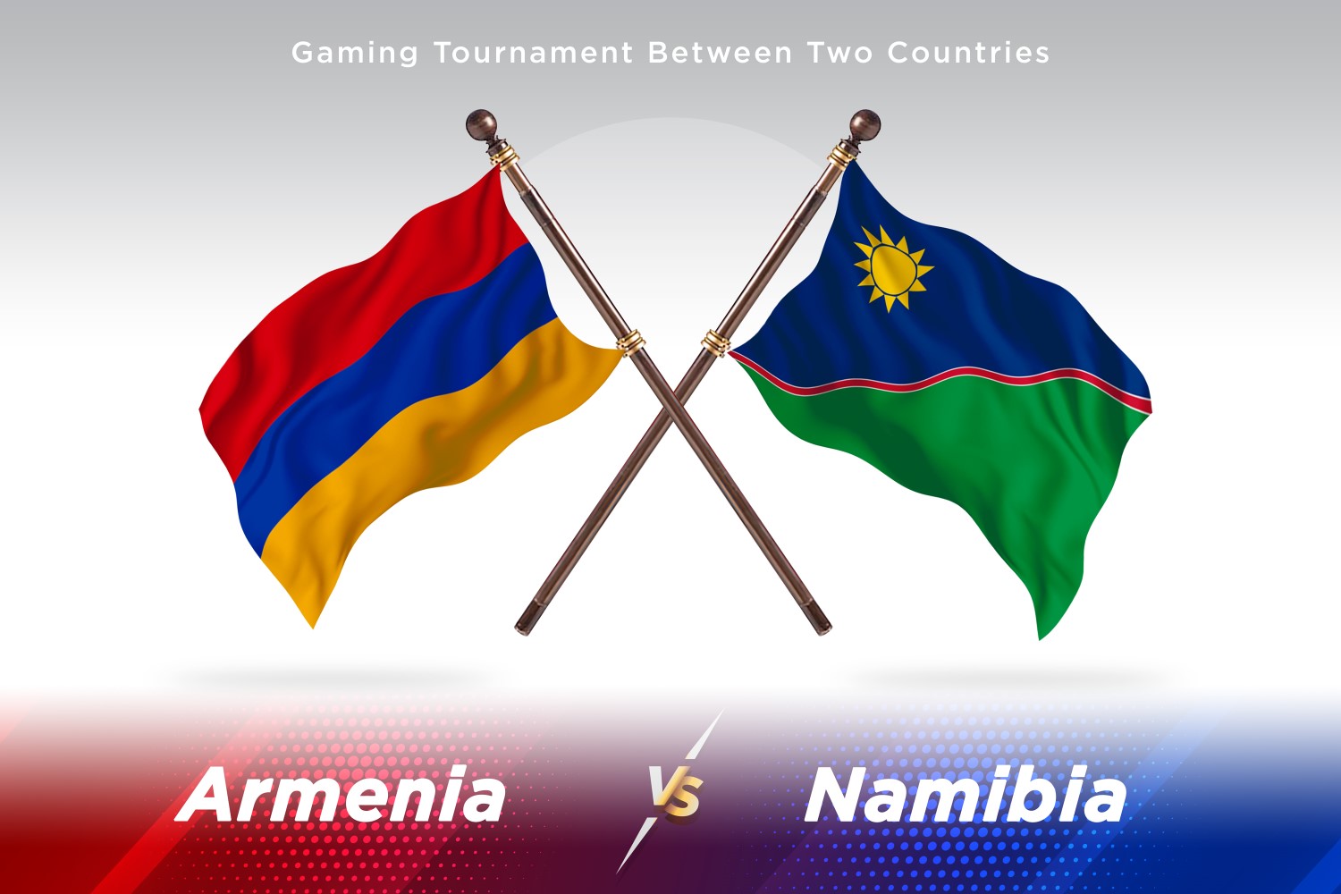 Armenia versus Namibia Two Flags