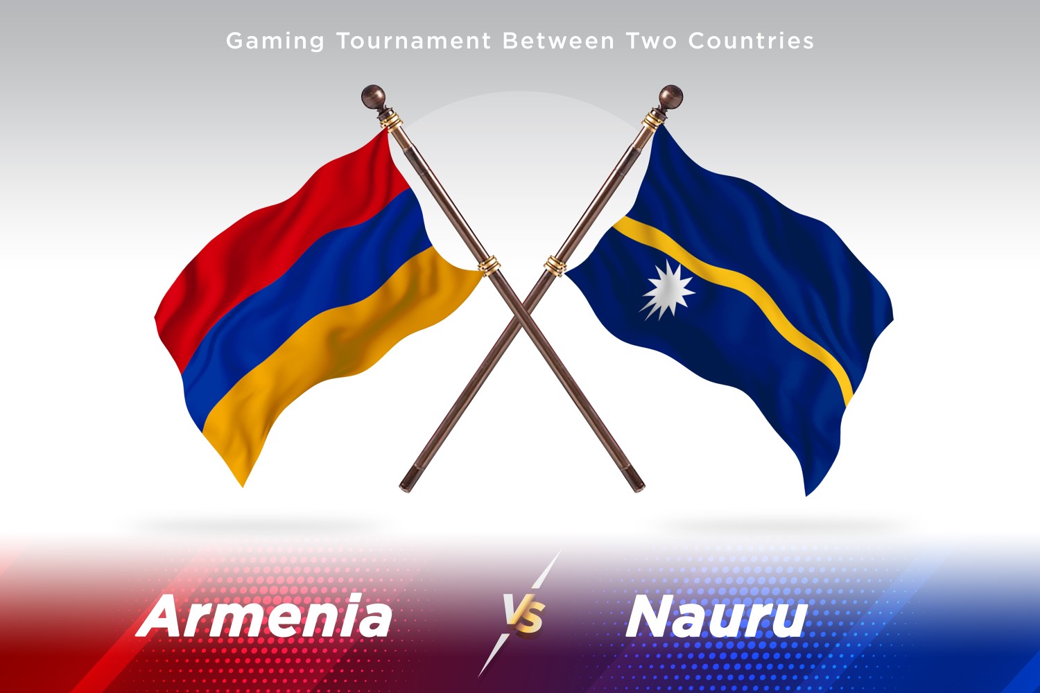 Armenia versus Nauru Two Flags