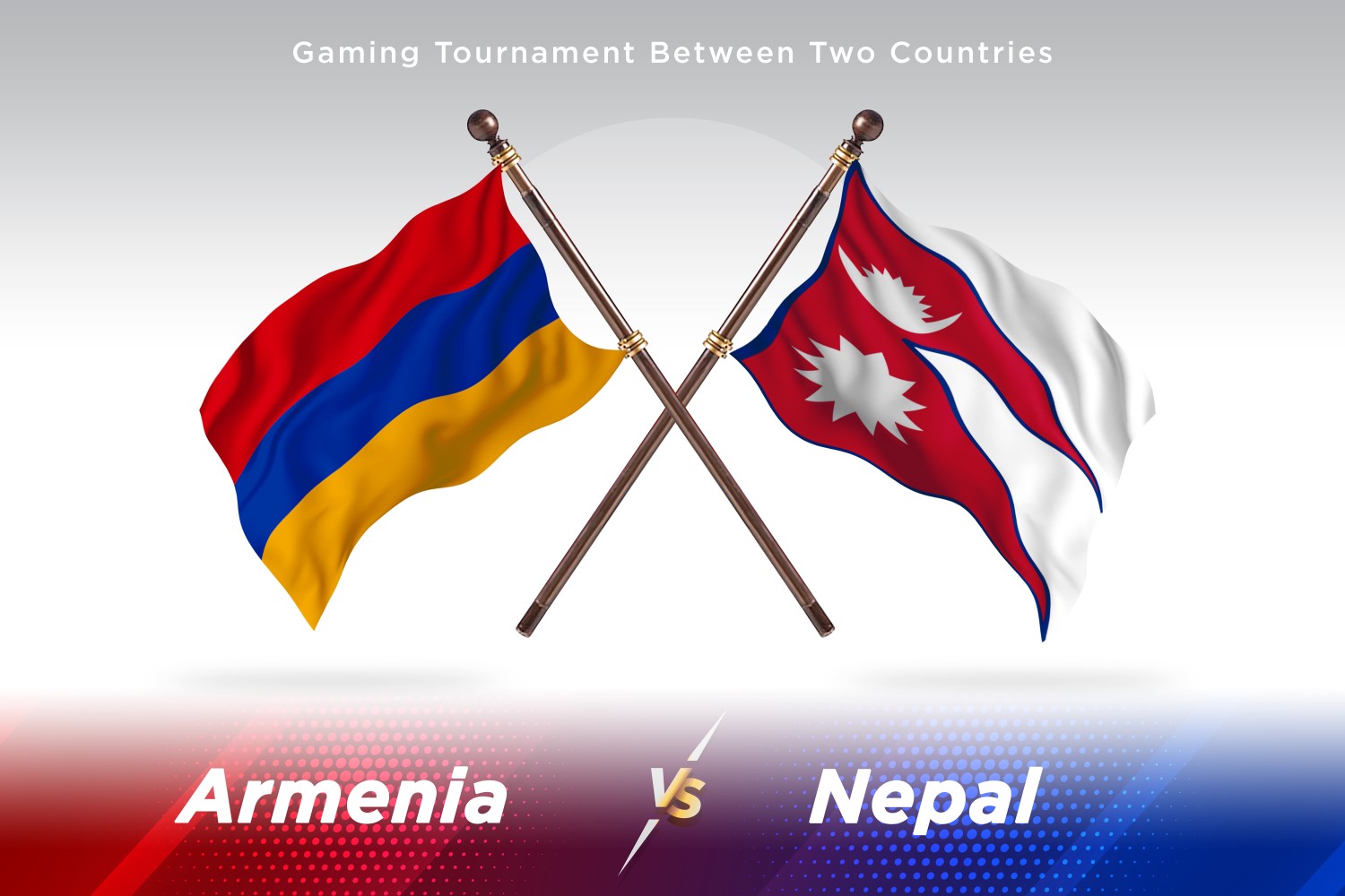 Armenia versus Nepal Two Flags