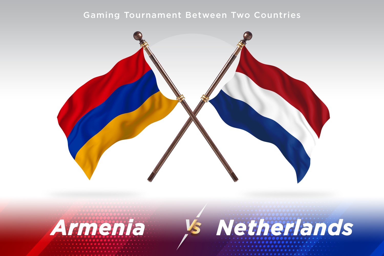 Armenia versus Netherlands Two Flags