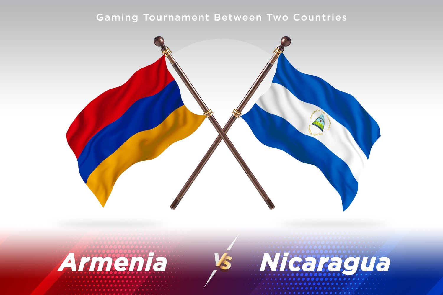 Armenia versus Nicaragua Two Flags