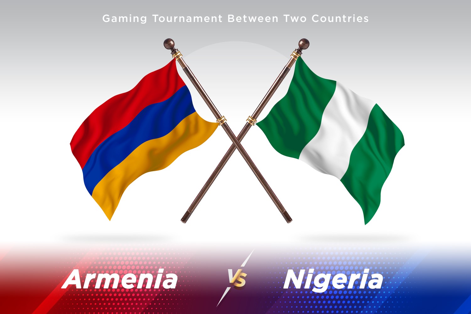 Armenia versus Nigeria Two Flags