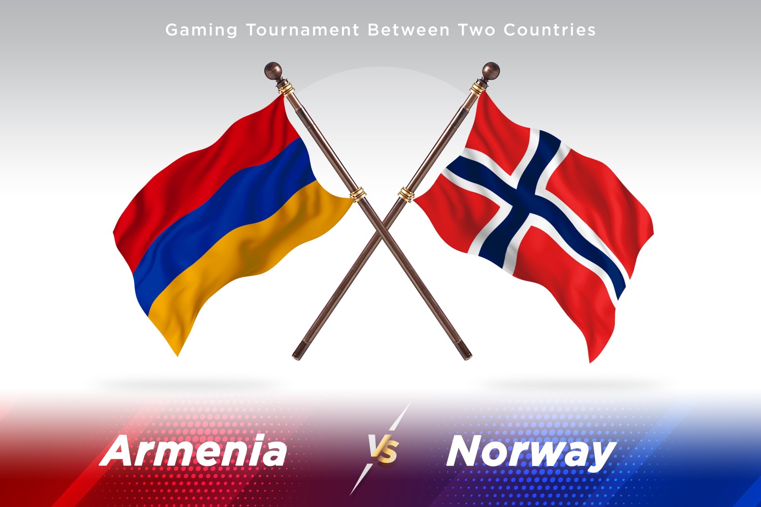 Armenia versus North Korea Two Flags