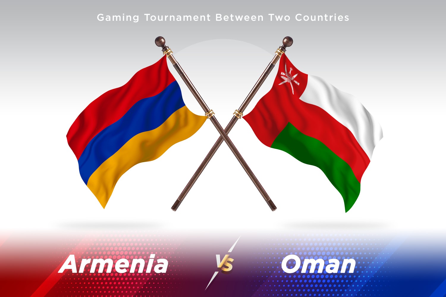 Armenia versus Oman Two Flags