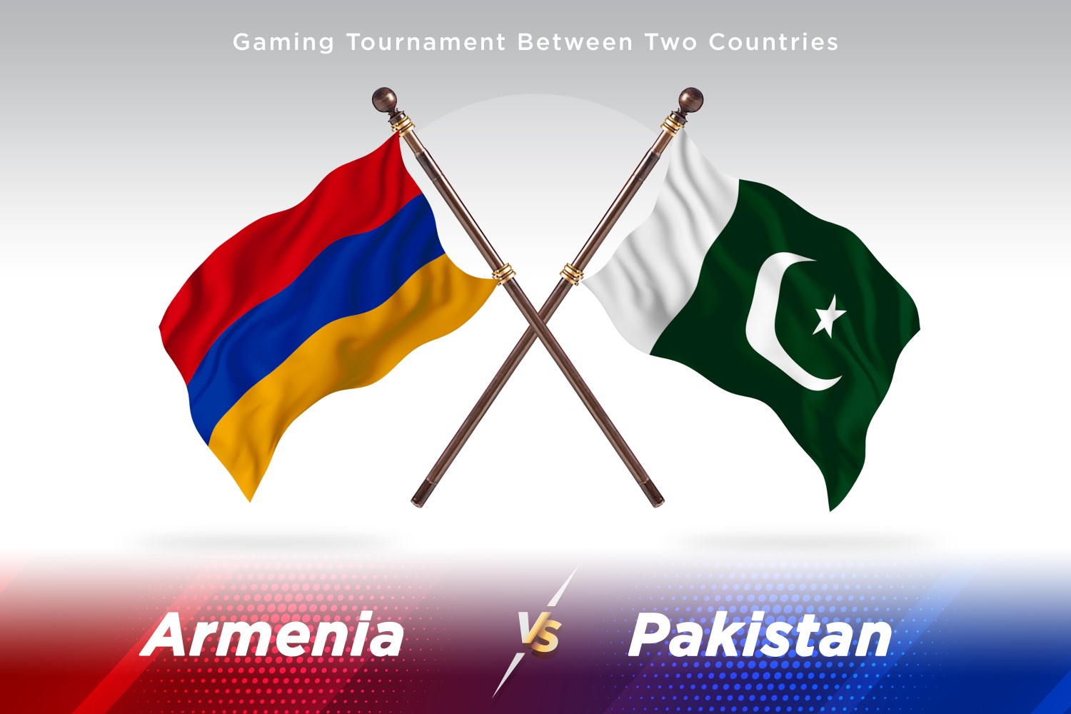 Armenia versus Pakistan Two Flags