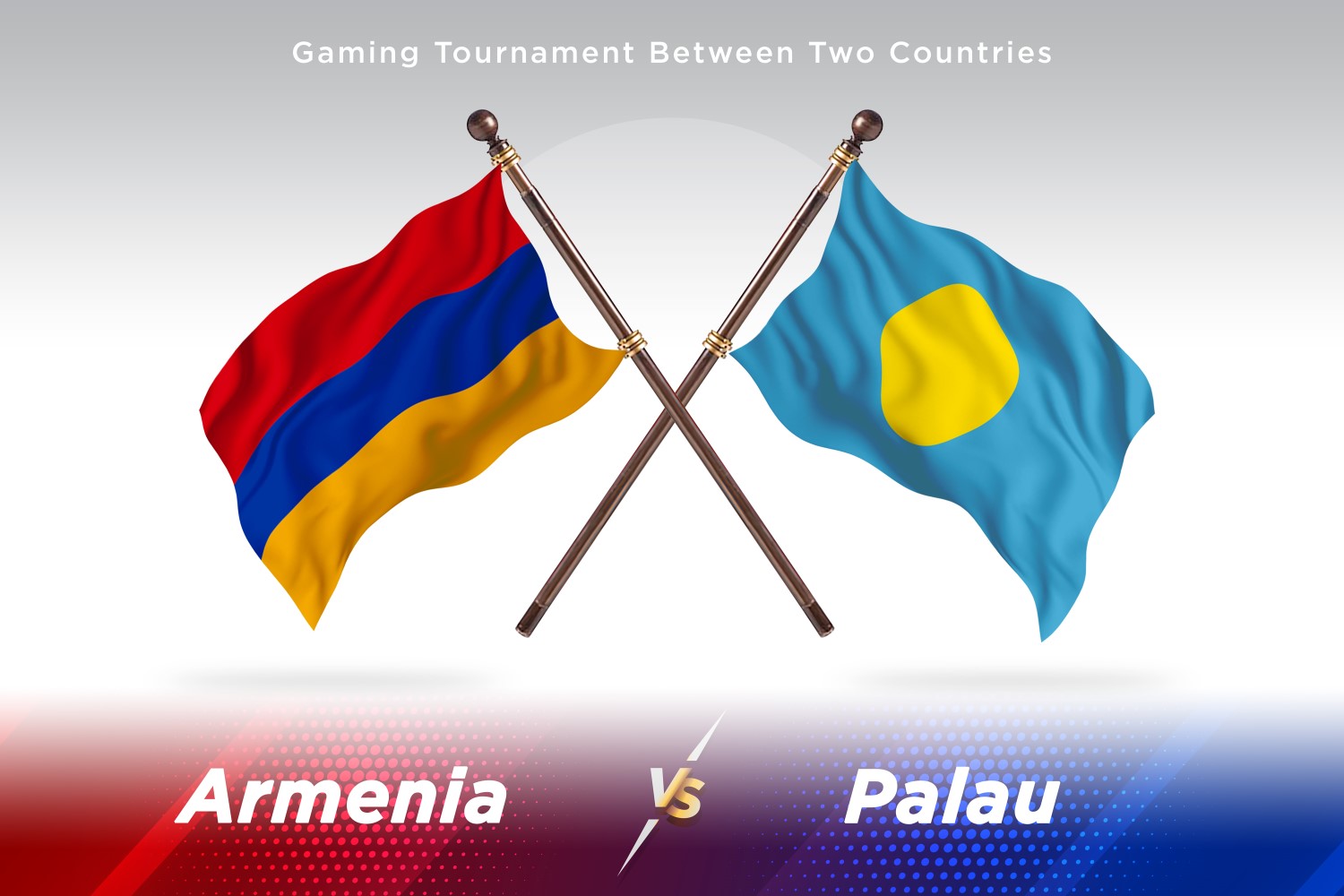 Armenia versus Palau Two Flags