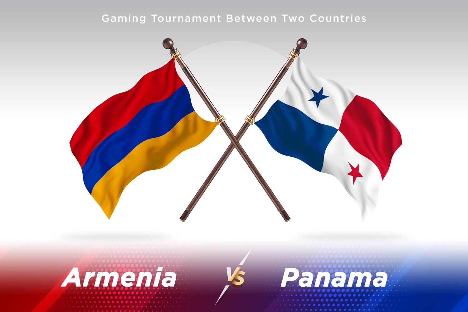 Armenia versus Panama Two Flags