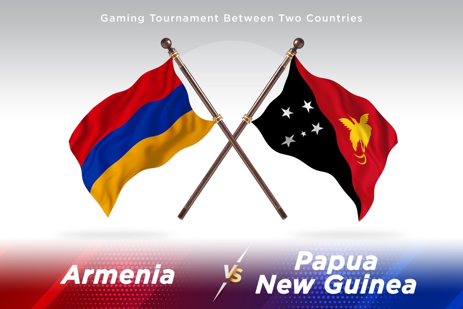 Armenia versus Papua New Guinea Two Flags