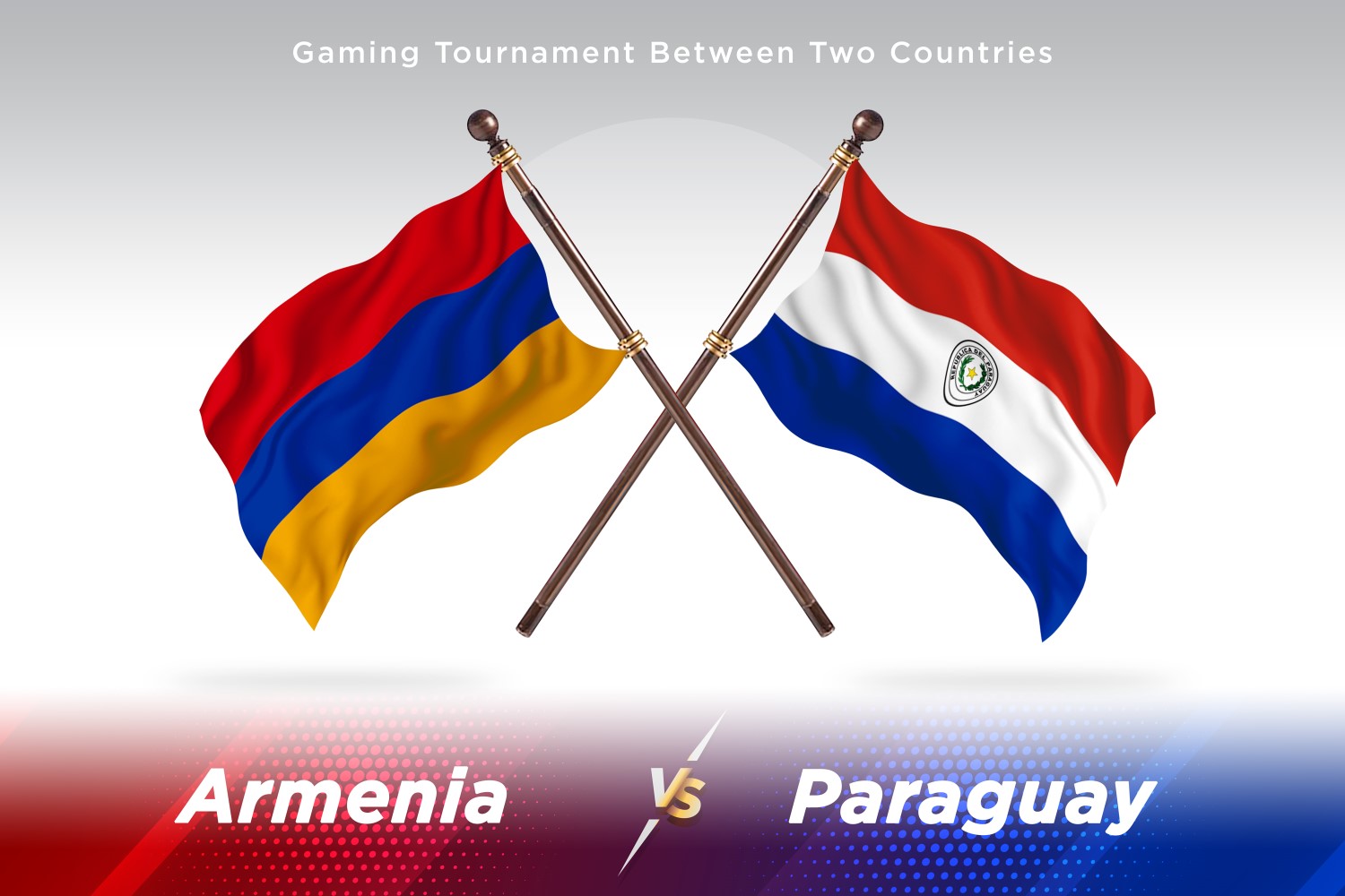 Armenia versus Paraguay Two Flags