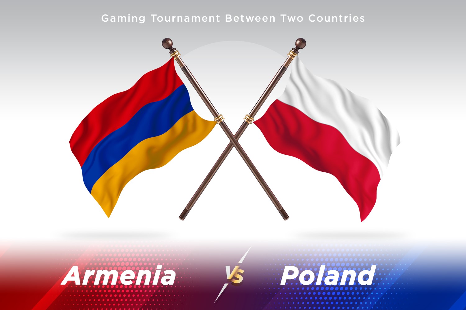 Armenia versus Poland Two Flags