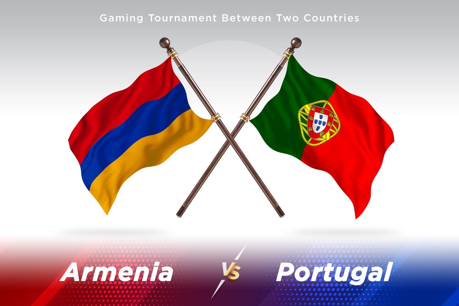 Armenia versus Portugal Two Flags