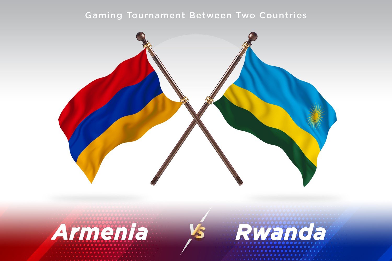 Armenia versus Rwanda Two Flags