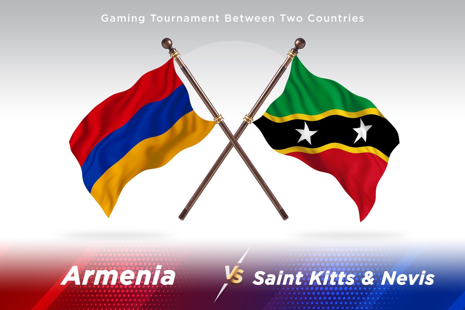 Armenia versus Saint Kitts and Nevis Two Flags