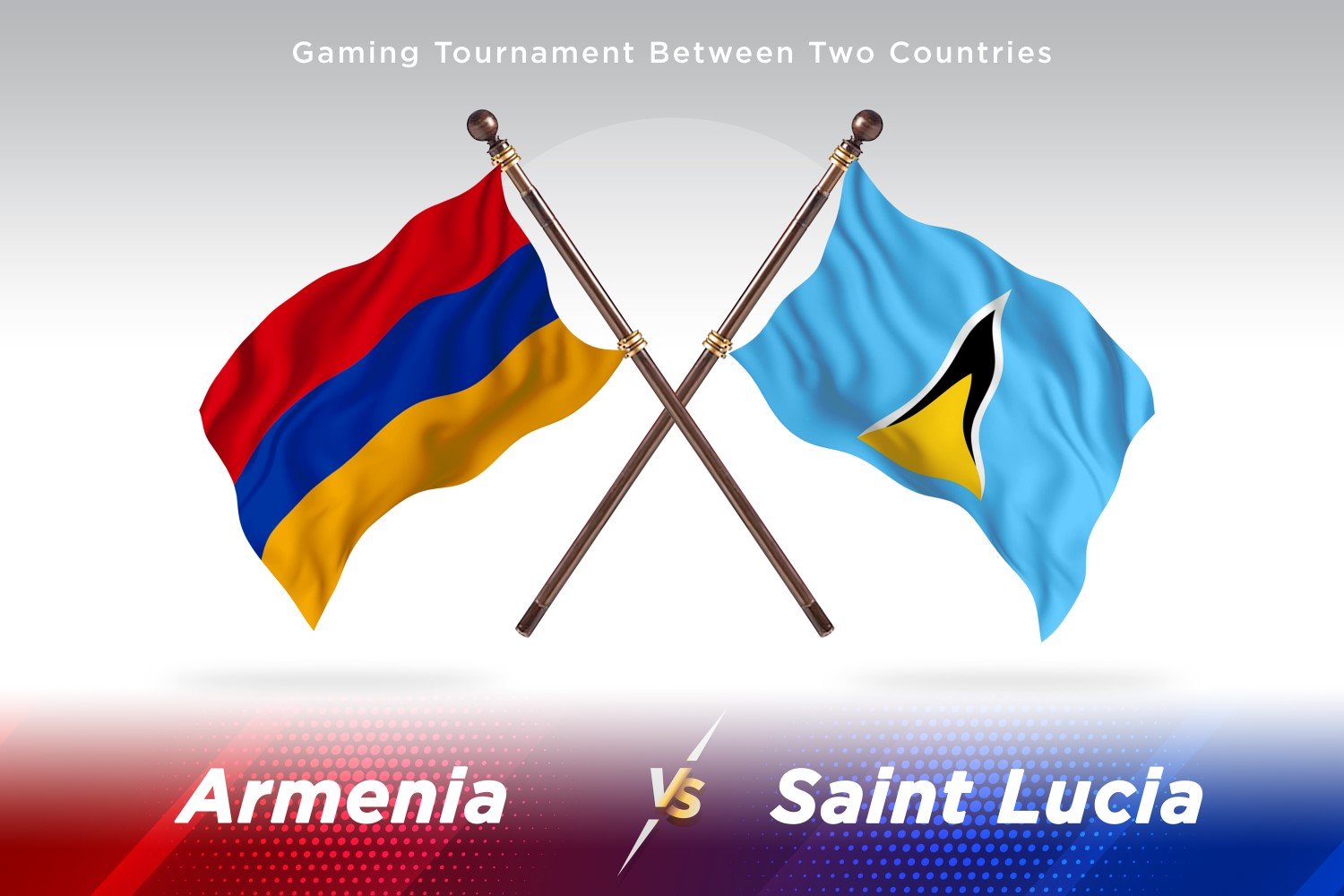 Armenia versus Saint Lucia Two Flags