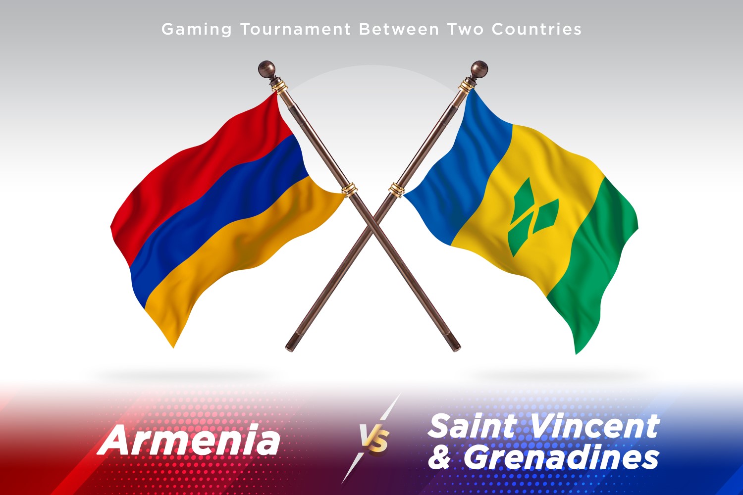 Armenia versus Saint Vincent and the Grenadines Two Flags