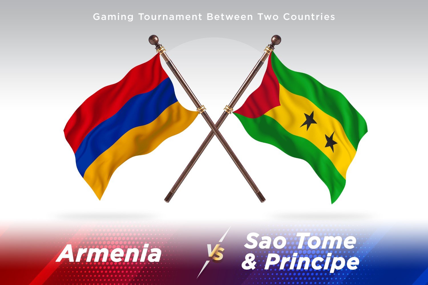 Armenia versus Sao Tome and Principe Two Flags