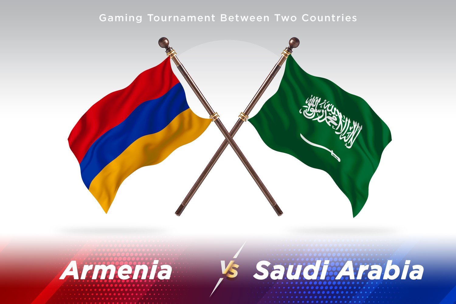 Armenia versus Saudi Arabia Two Flags