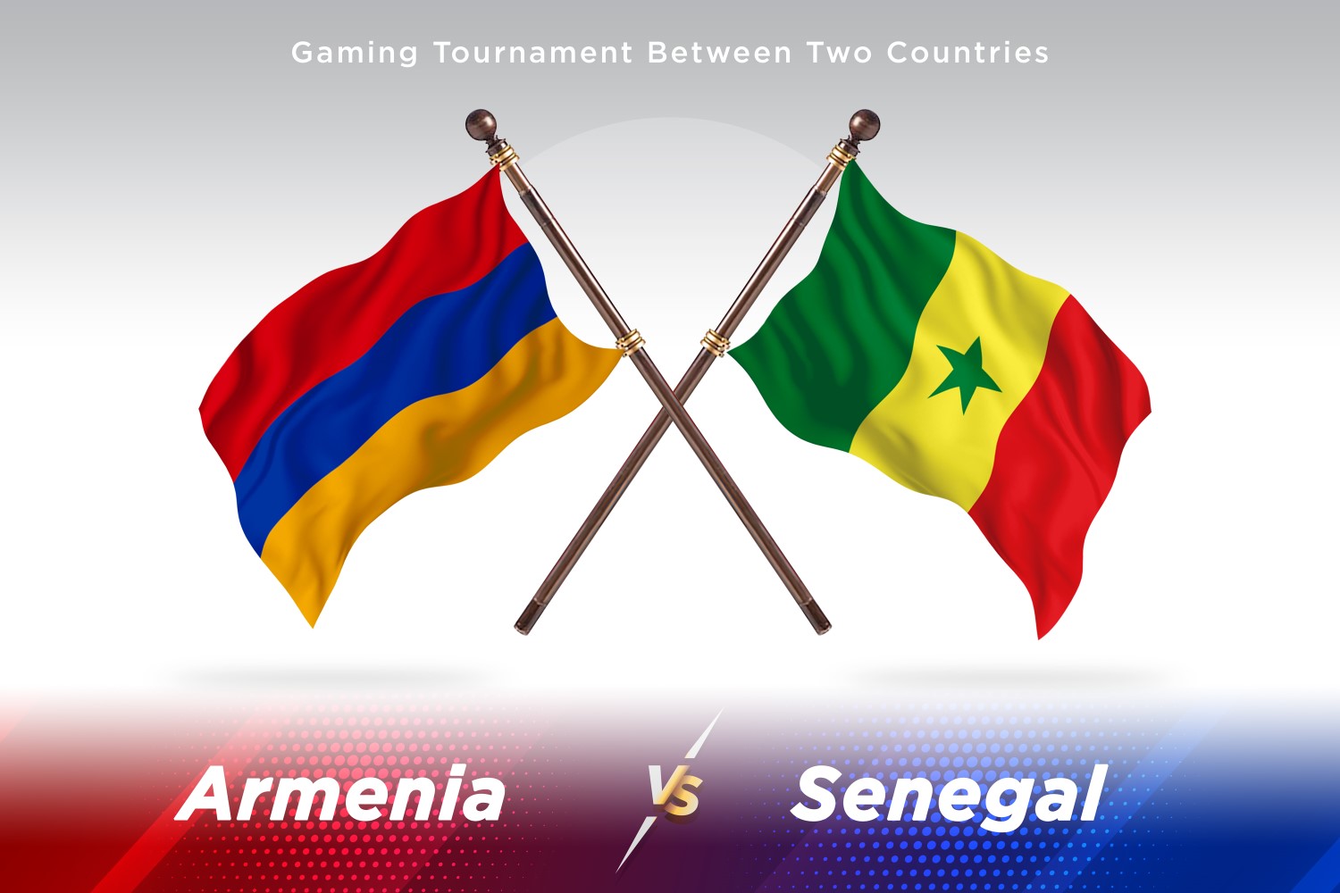 Armenia versus Senegal Two Flags