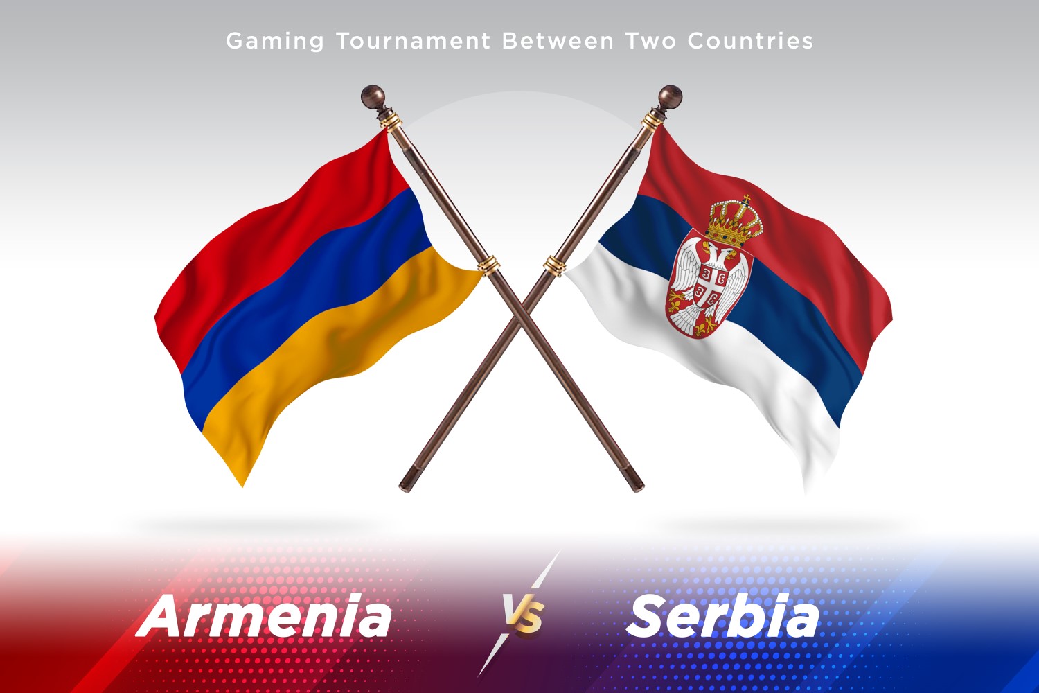 Armenia versus Serbia Two Flags