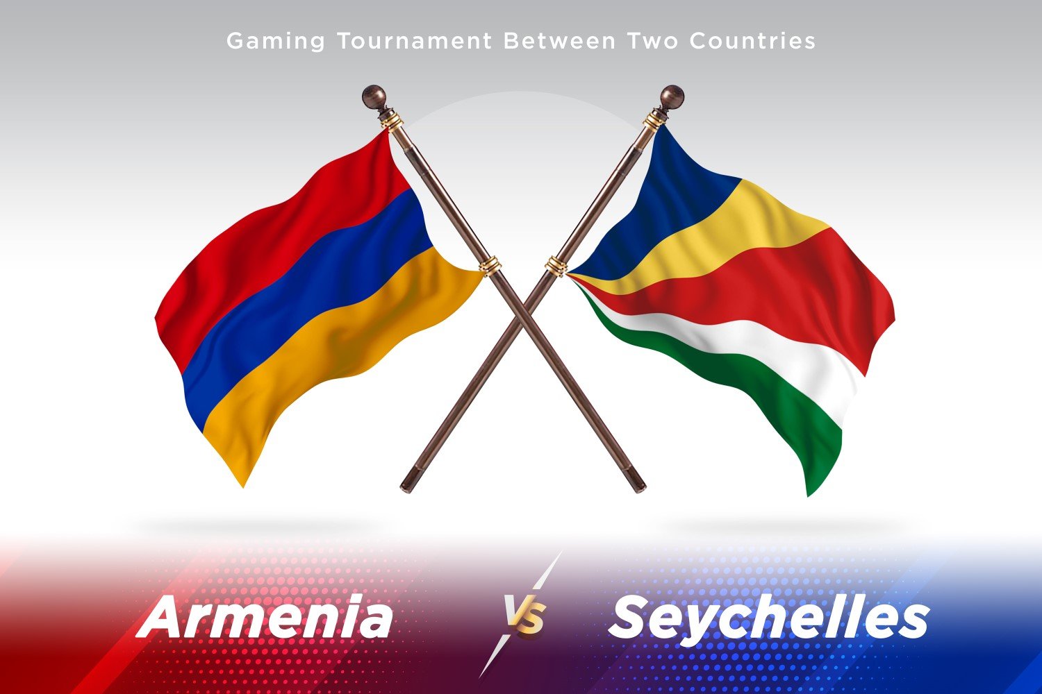 Armenia versus Seychelles Two Flags