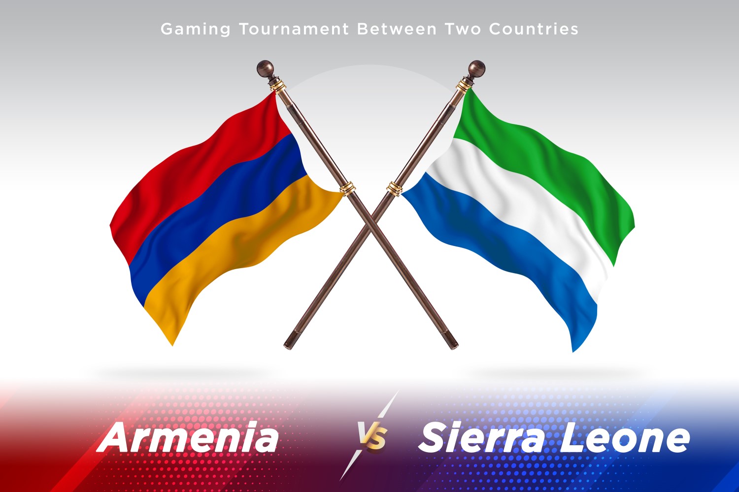 Armenia versus Sierra Leone Two Flags