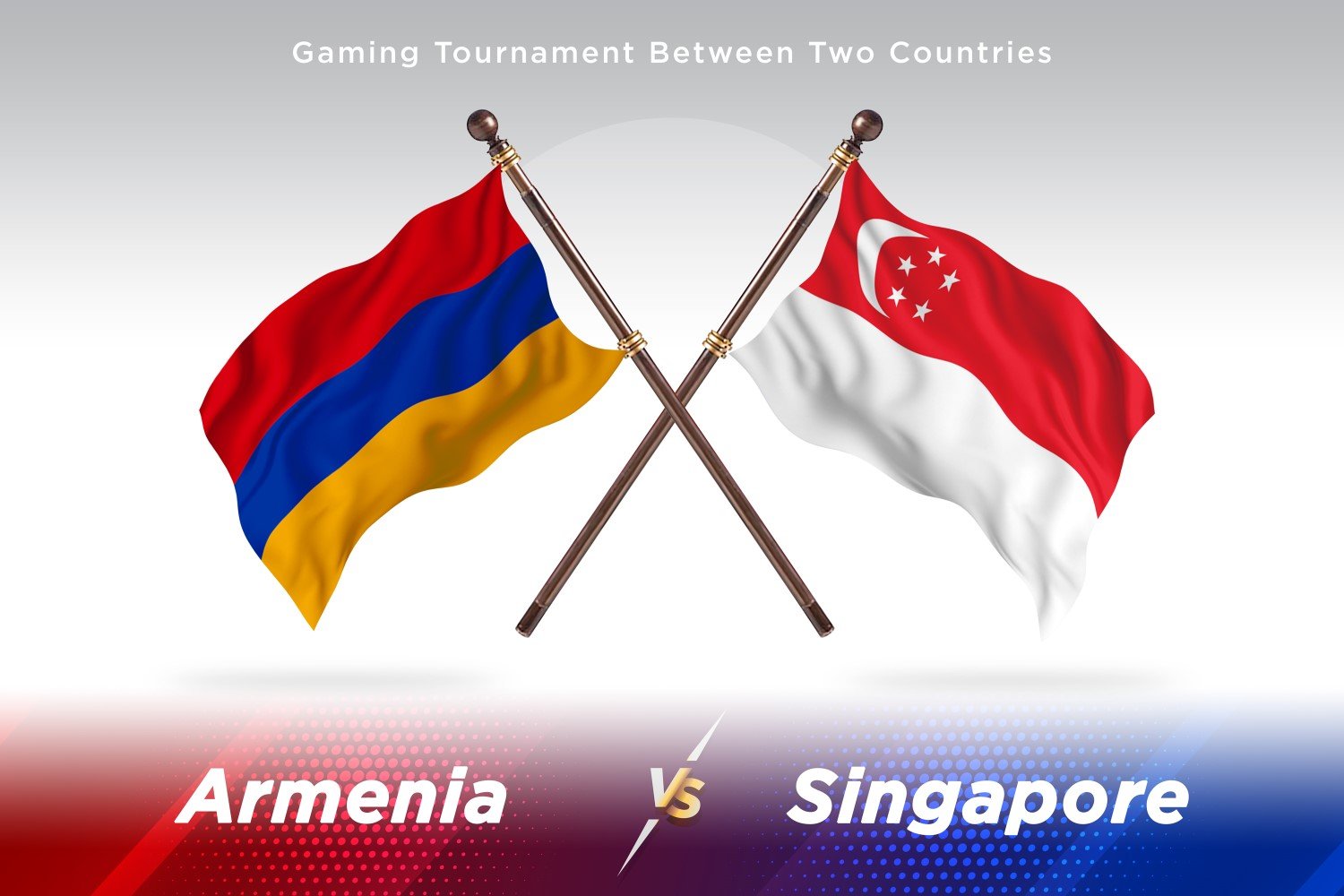 Armenia versus Singapore Two Flags