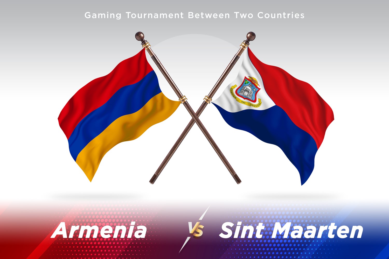 Armenia versus Sint Maarten Two Flags