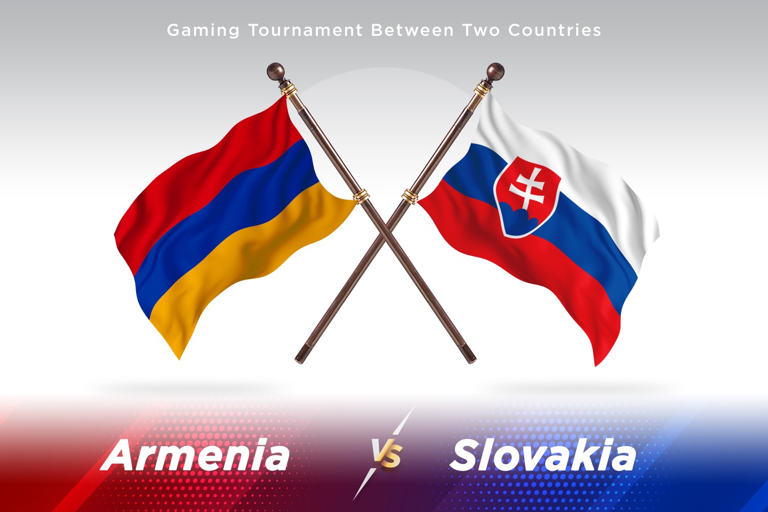 Armenia versus Slovakia Two Flags