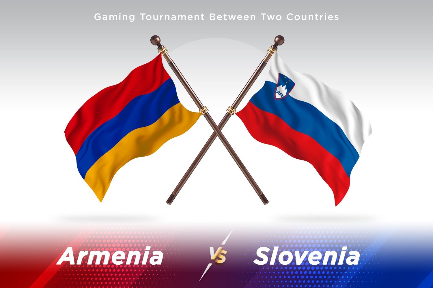 Armenia versus Slovenia Two Flags