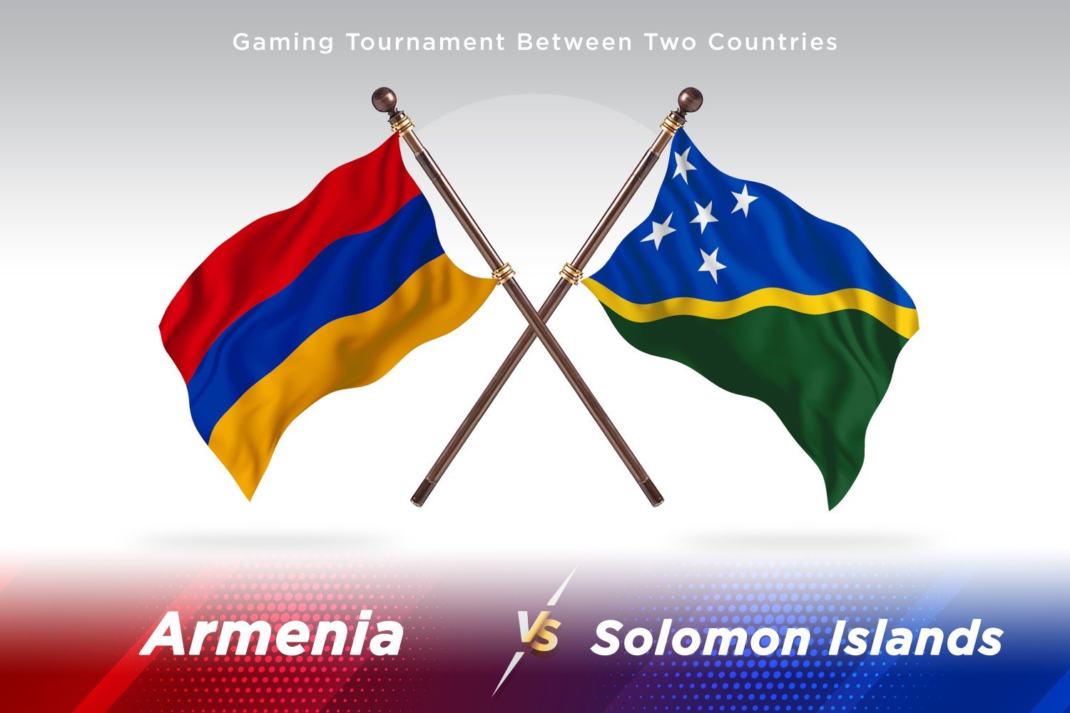 Armenia versus Solomon Islands Two Flags