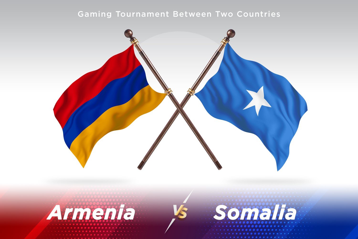 Armenia versus Somalia Two Flags