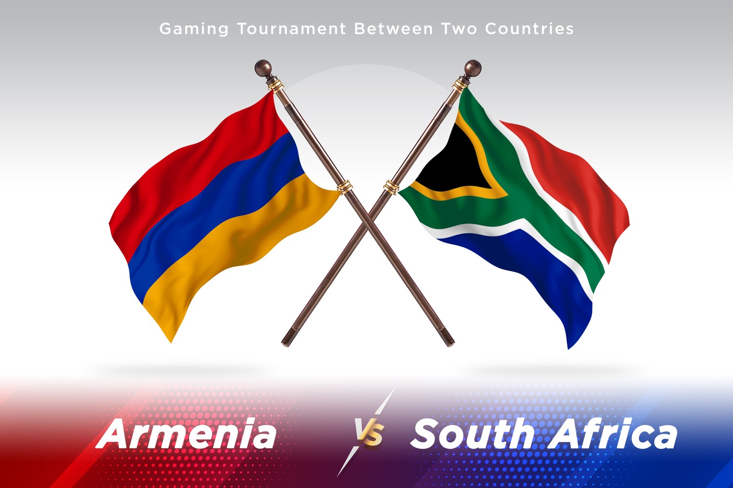 Armenia versus South Africa Two Flags