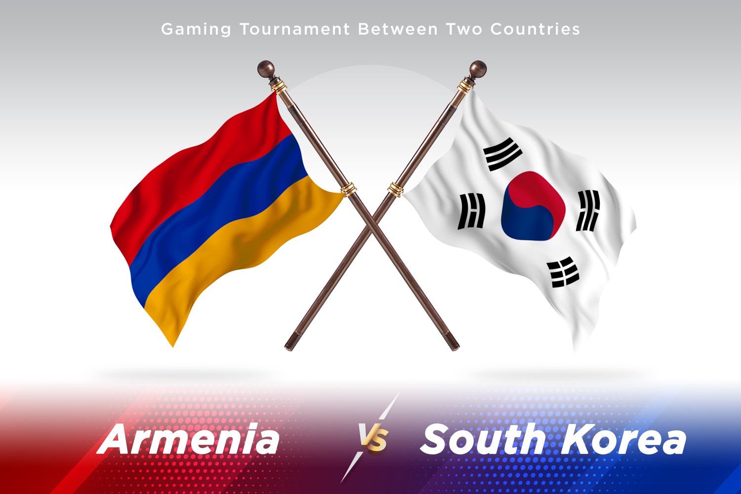 Armenia versus South Korea Two Flags.