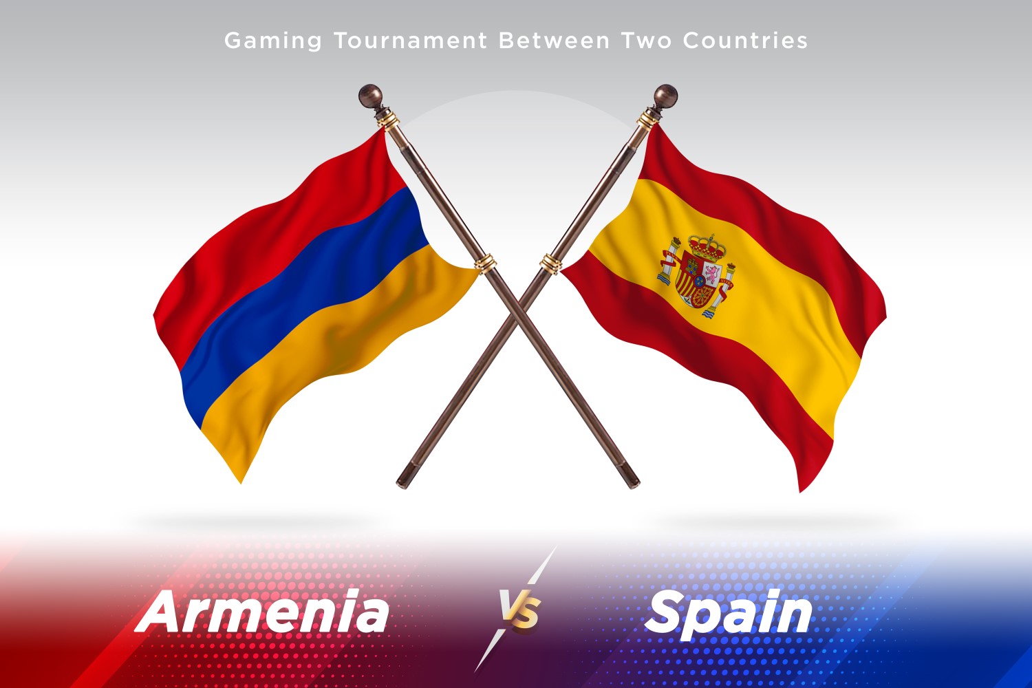 Armenia versus Spain Two Flags