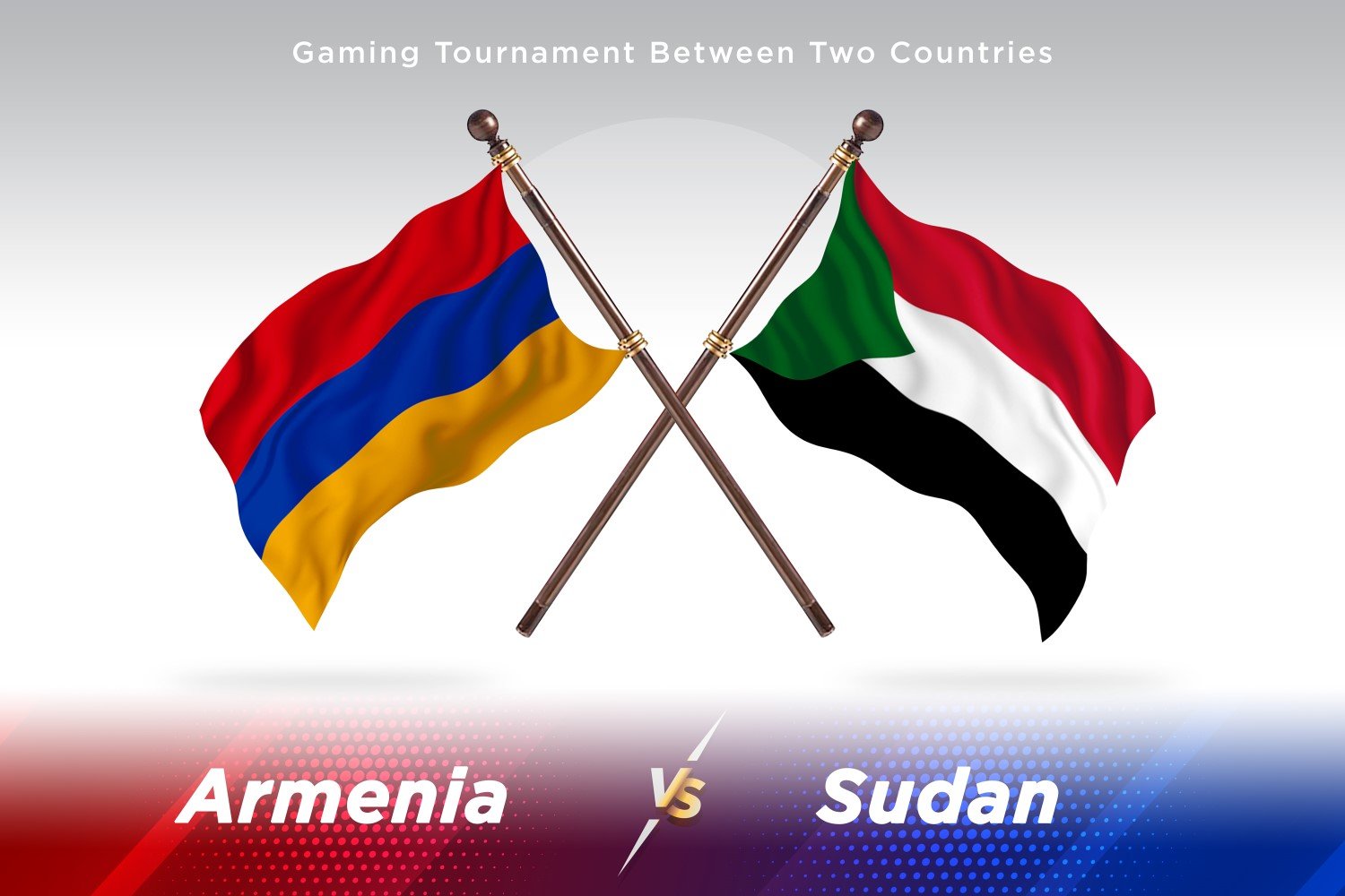 Armenia versus Sudan Two Flags