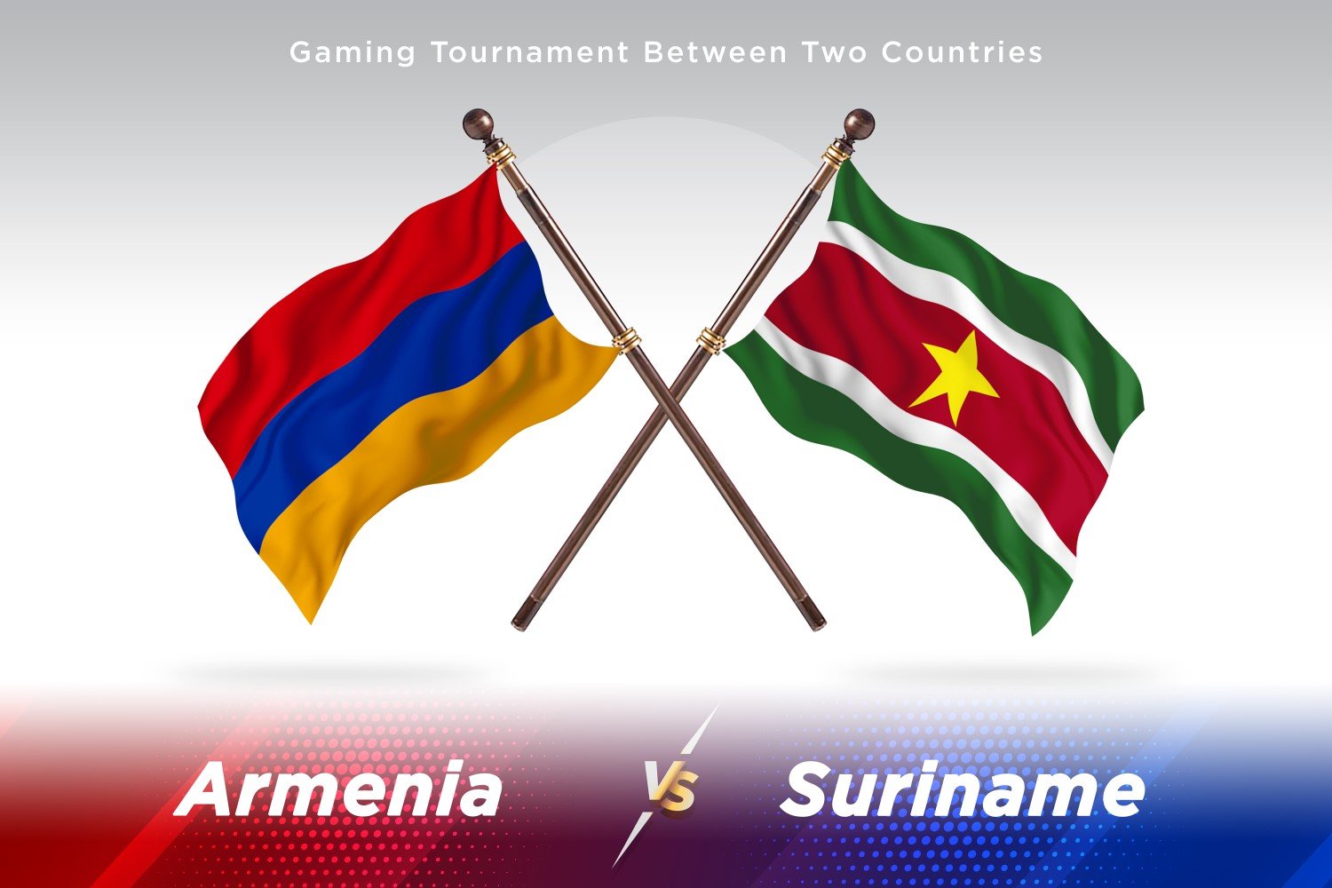 Armenia versus Suriname Two Flags