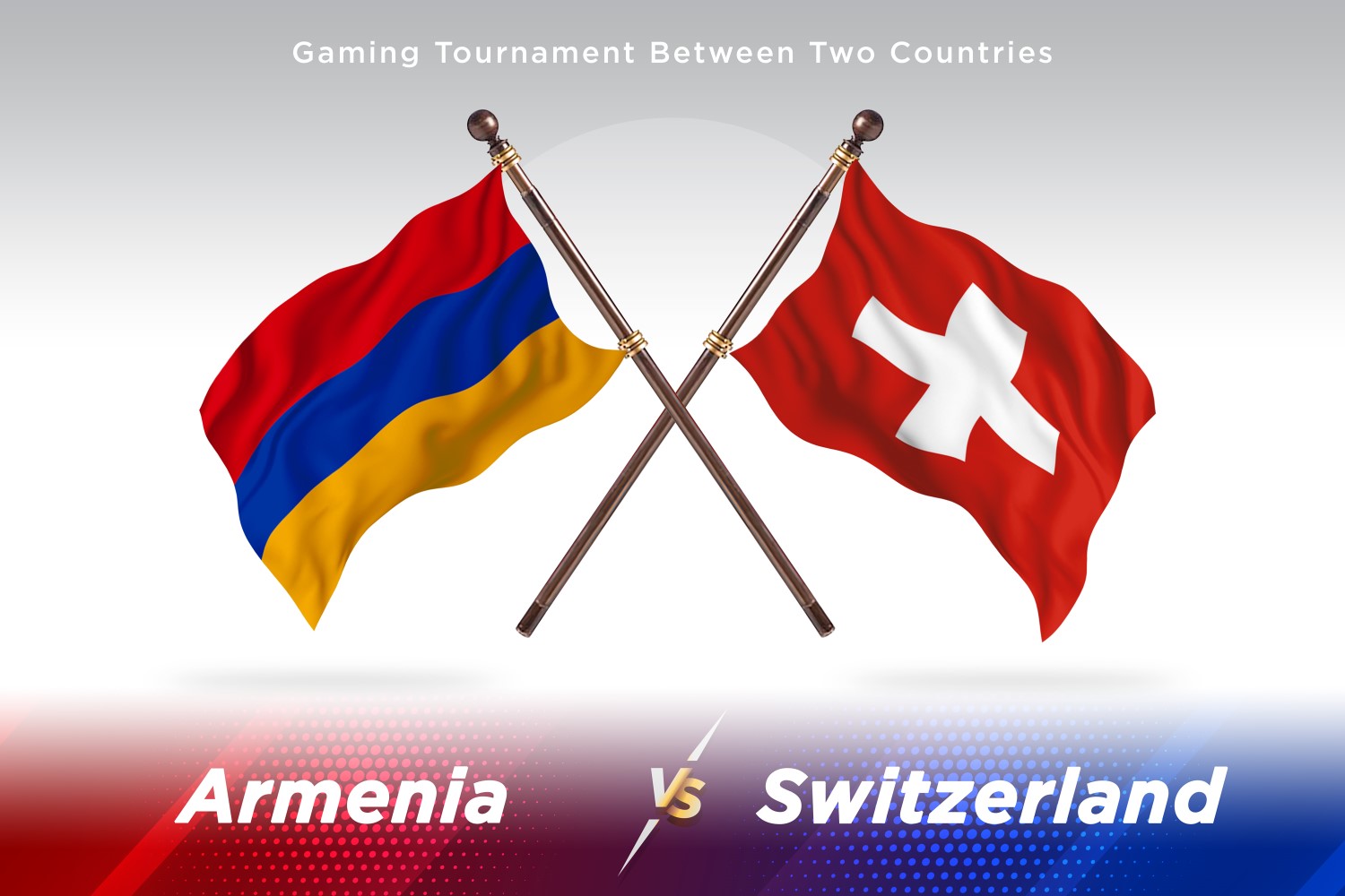 Armenia versus Switzerland Two Flags