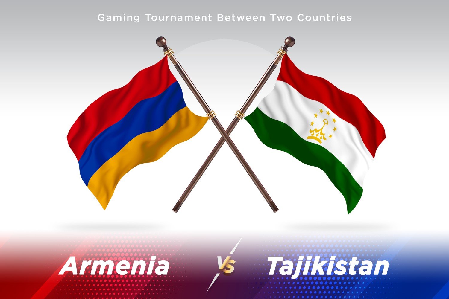 Armenia versus Tajikistan Two Flags