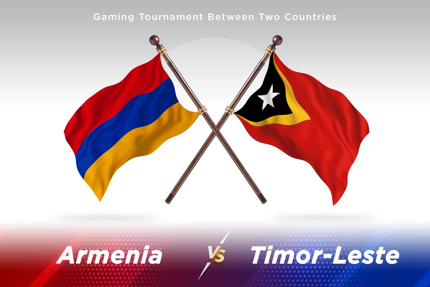 Armenia versus Timor-Leste Two Flags