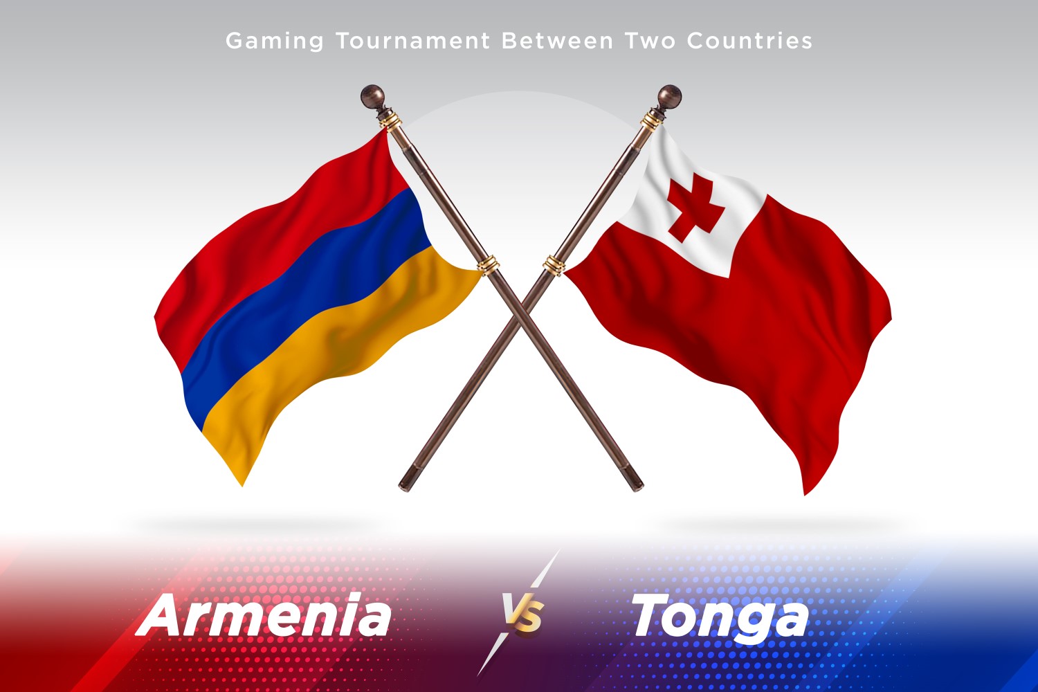 Armenia versus Tonga Two Flags