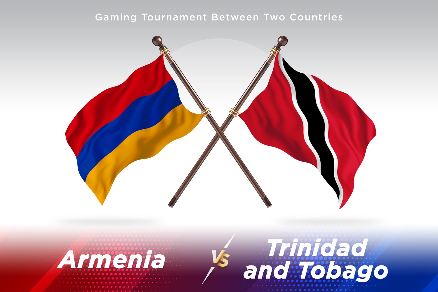 Armenia versus Trinidad and Tobago Two Flags