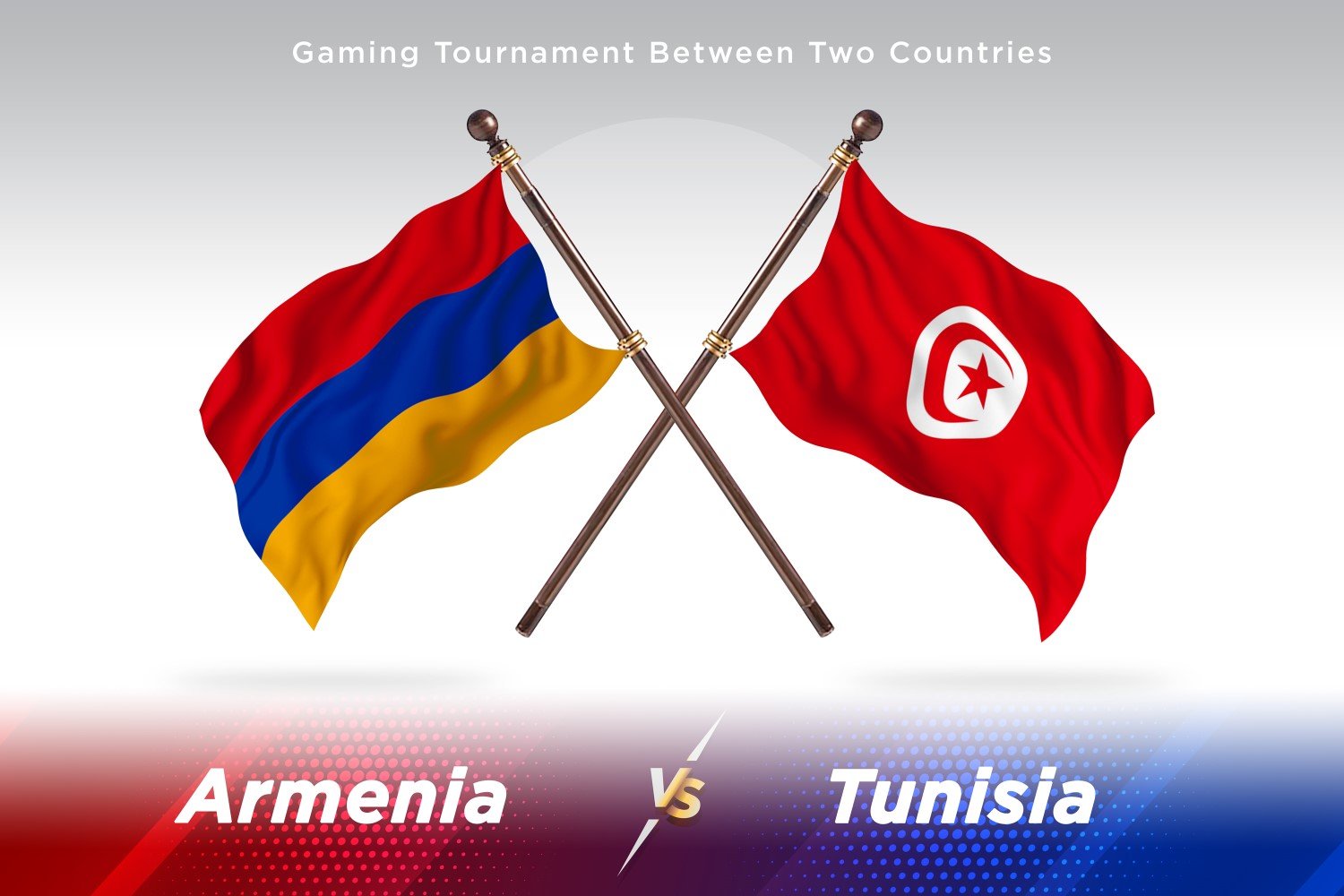 Armenia versus Tunisia Two Flags