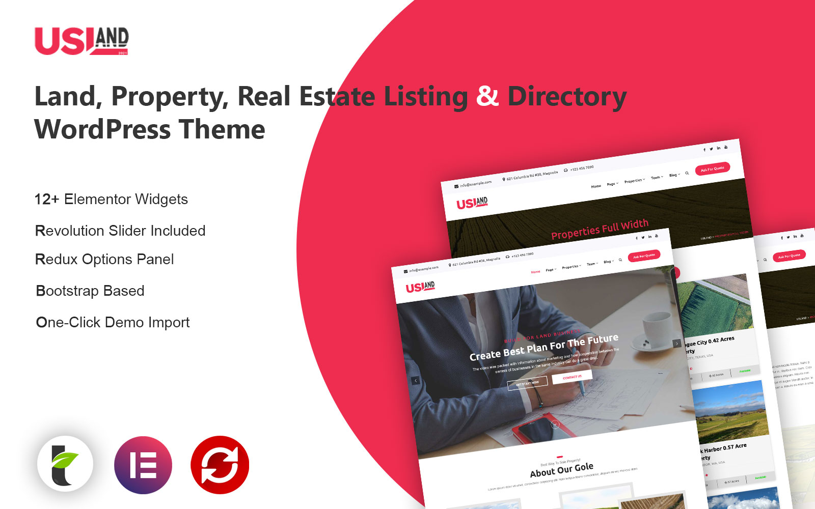 Usland - Land, Property, Real Estate Listing & Multipurpose WordPress Theme