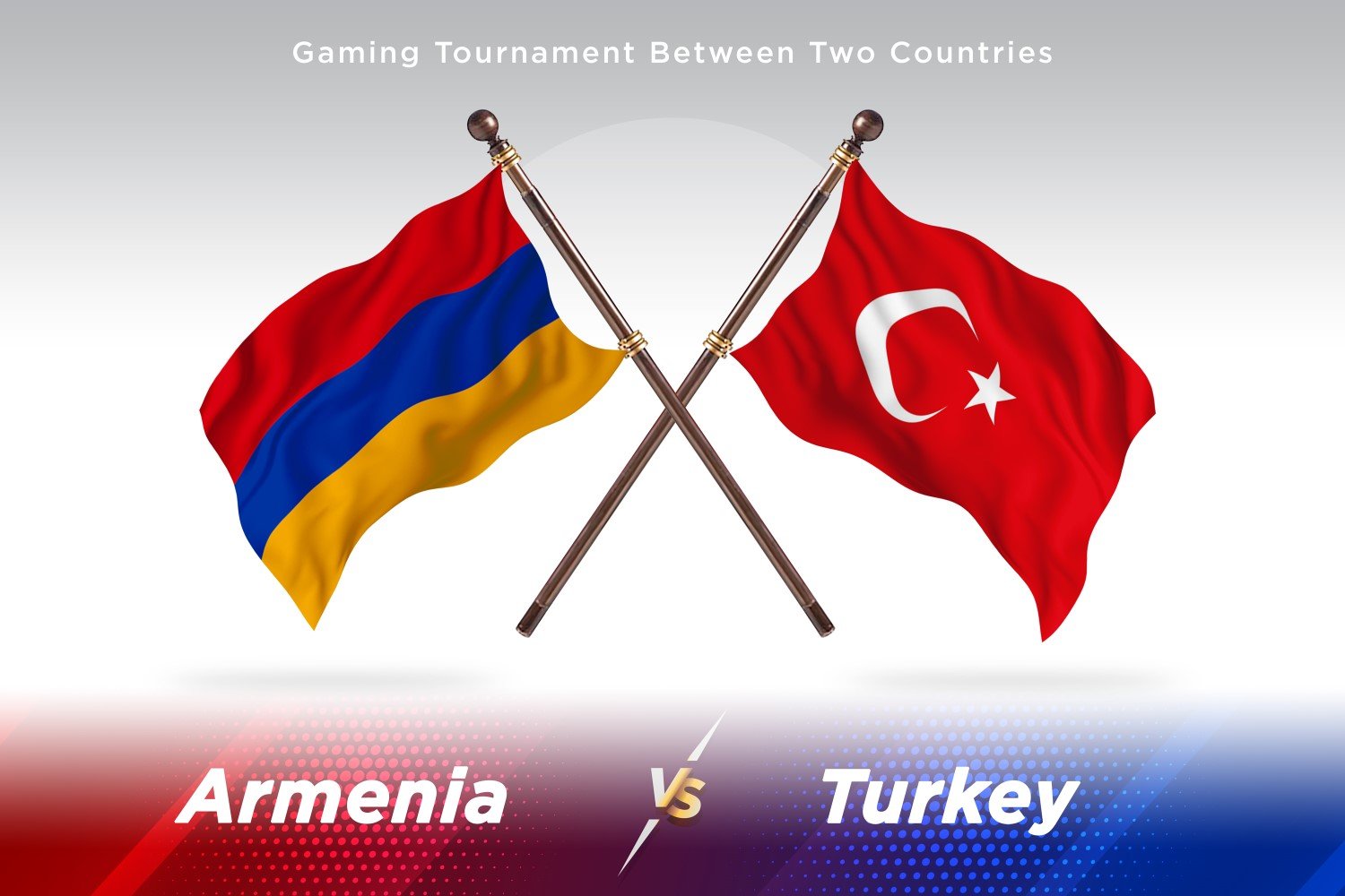 Armenia versus Turkey Two Flags