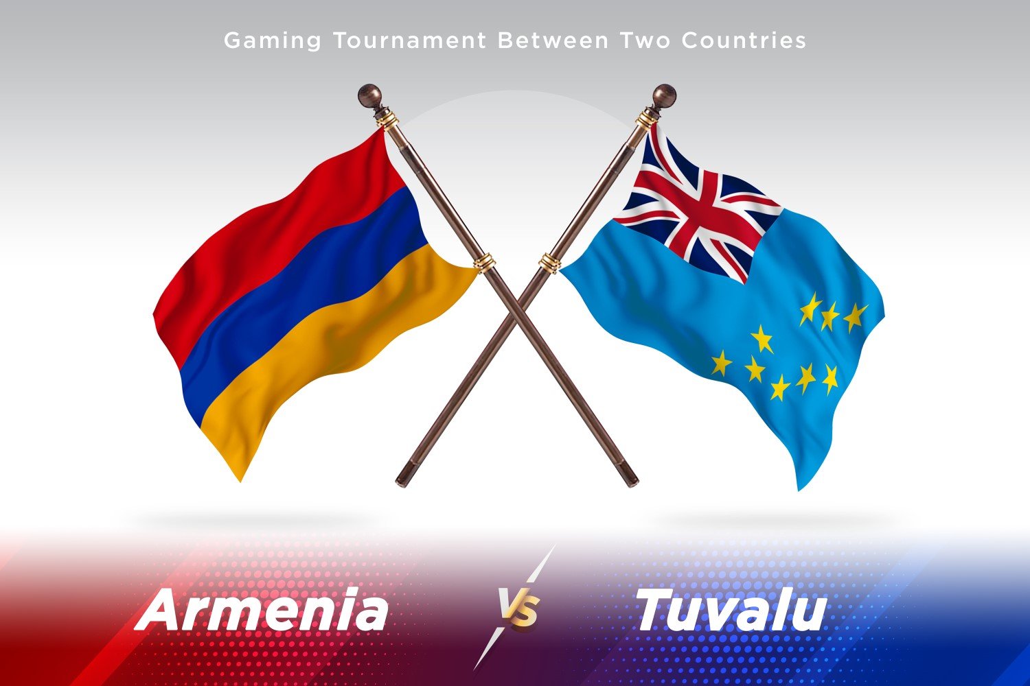 Armenia versus Tuvalu Two Flags