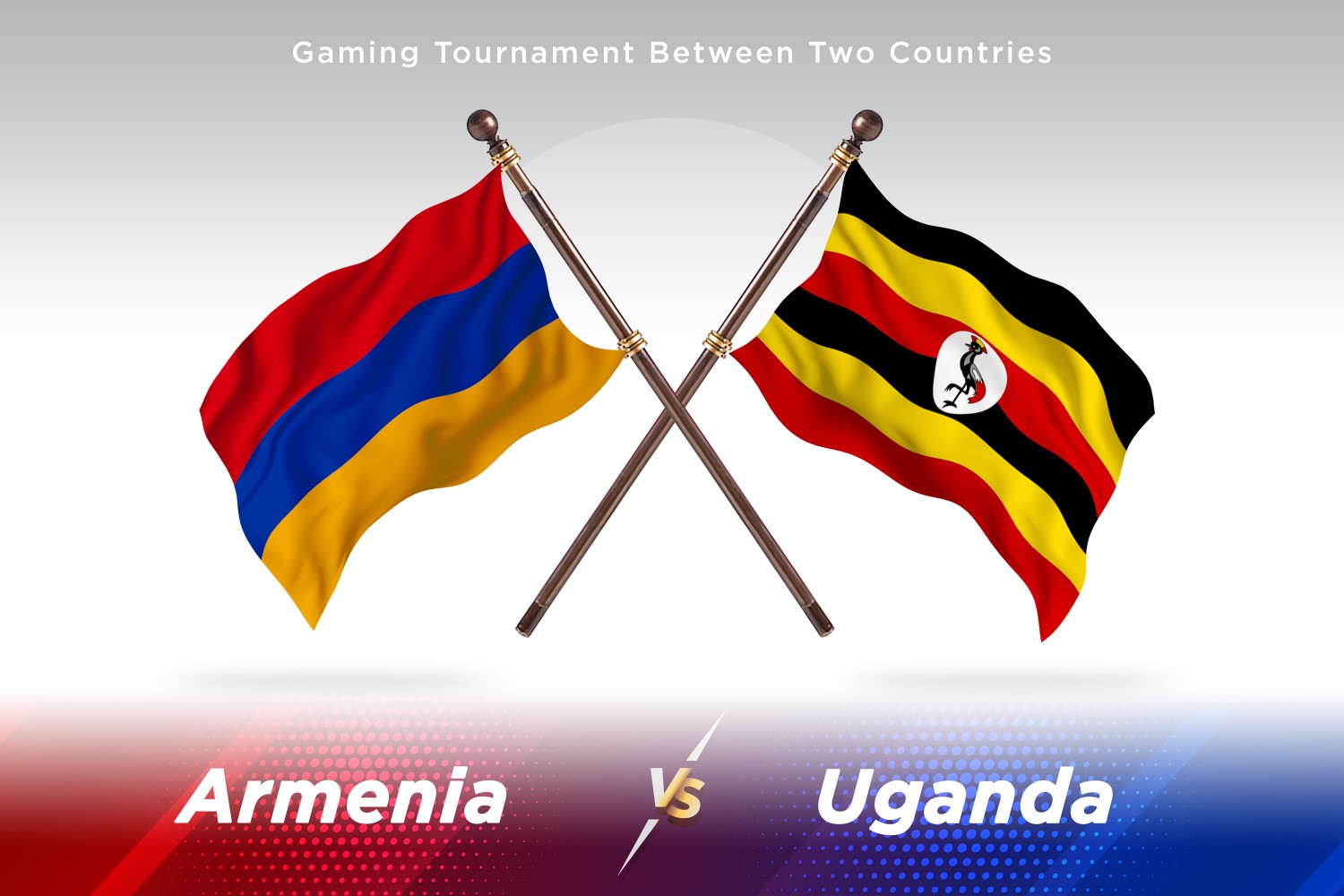 Armenia versus Uganda Two Flags