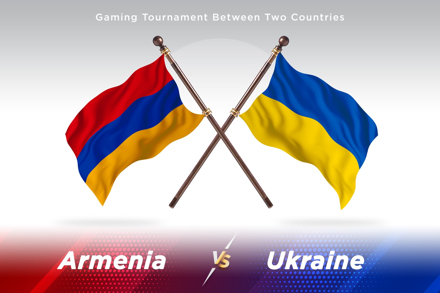 Armenia versus Ukraine Two Flags