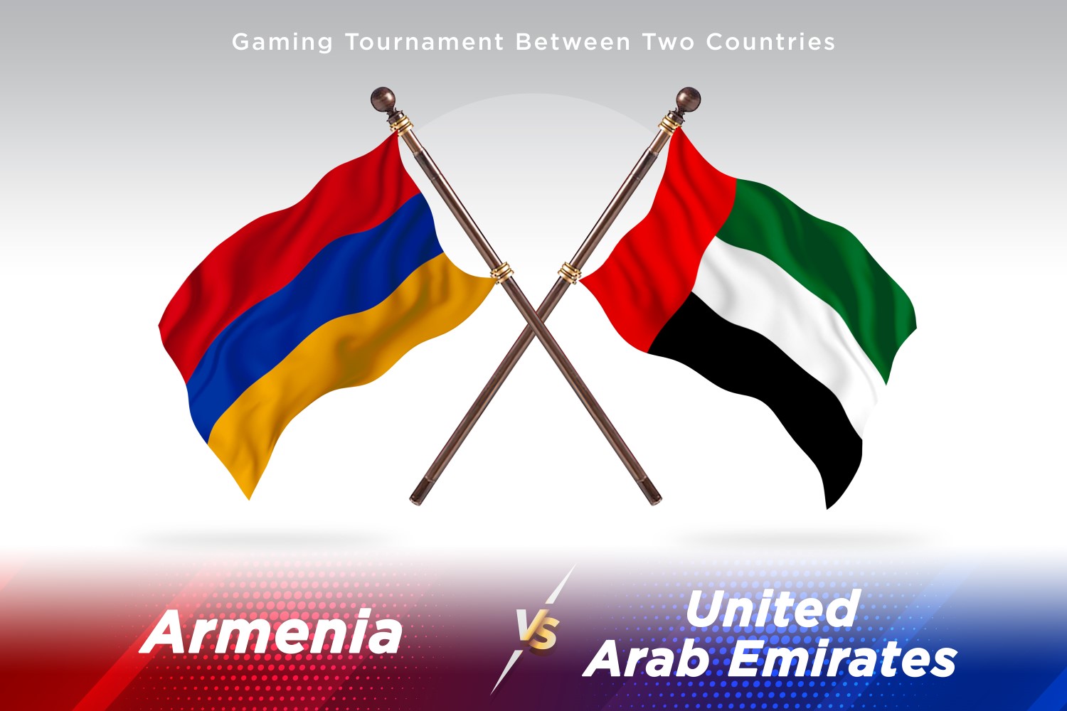 Armenia versus United Arab Emirates Two Flags