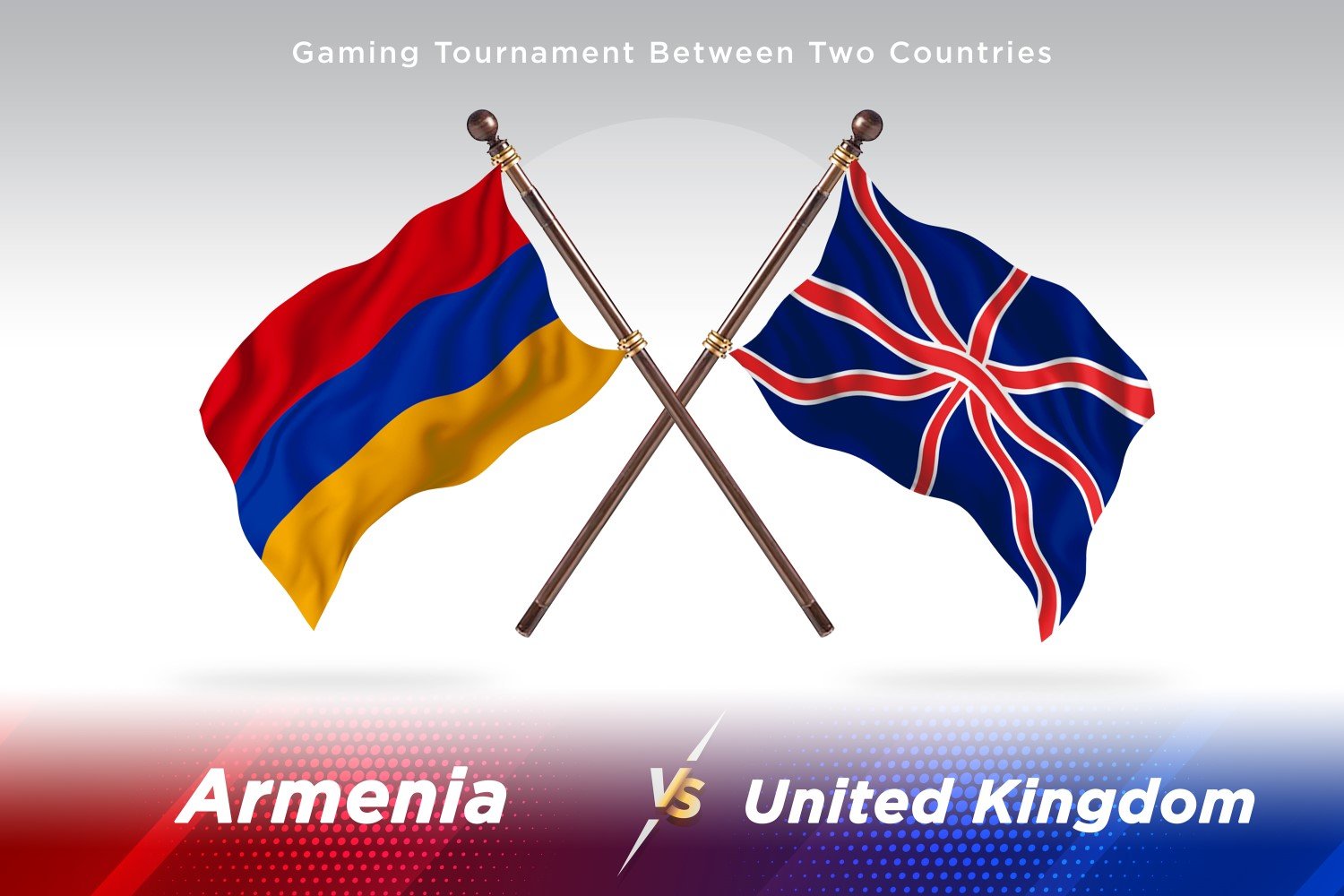 Armenia versus United Kingdom Two Flags