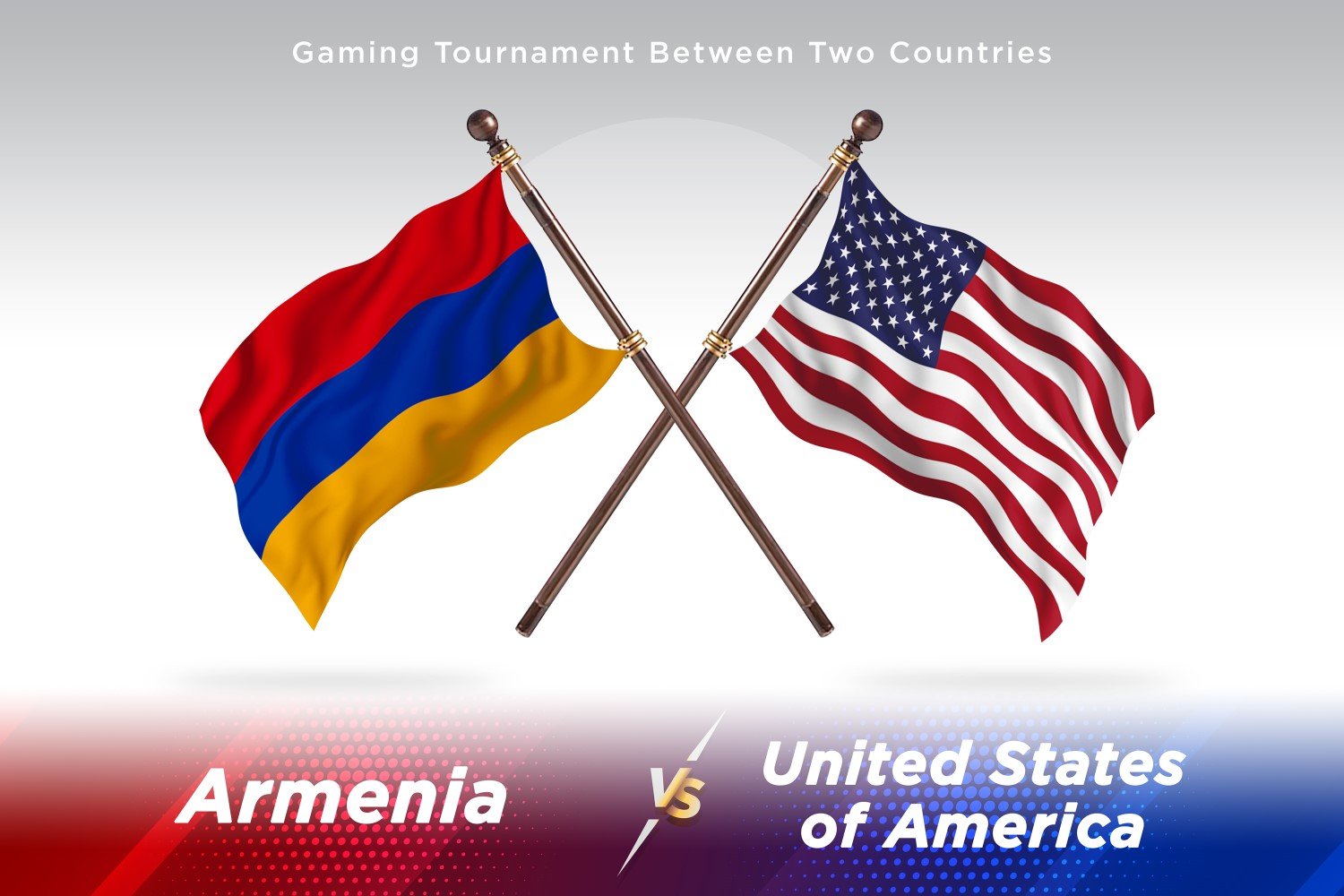 Armenia versus United States of America Two Flags